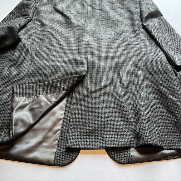 Chaps Men's Wool Sport Coat Black/Brown/Gray Houndstooth Size 44L - Picture 10 of 11
